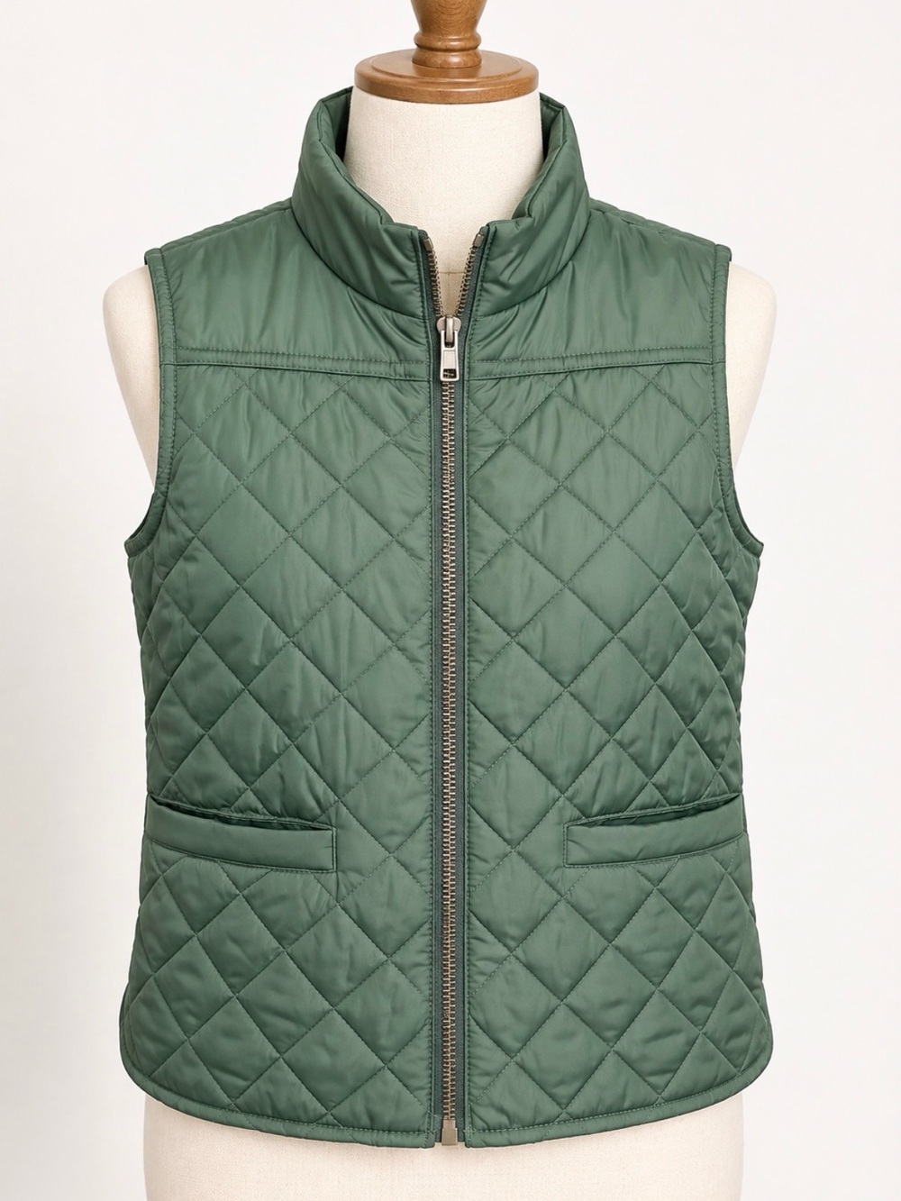 Crewcuts Women’s Small Green Quilted Puffer Vest Full Zip
